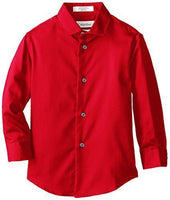 Calvin Klein Boys' Long-Sleeve Sateen Dress Shirt