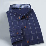 2015 New 100% Cotton Plaid Men Shirt Mens Dress Shirts Slim Fit Social Shirt Men Causal Striped Shirt Men Camisas Hombre M-5XL