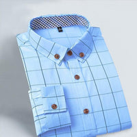 2015 New 100% Cotton Plaid Men Shirt Mens Dress Shirts Slim Fit Social Shirt Men Causal Striped Shirt Men Camisas Hombre M-5XL