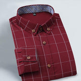 2015 New 100% Cotton Plaid Men Shirt Mens Dress Shirts Slim Fit Social Shirt Men Causal Striped Shirt Men Camisas Hombre M-5XL